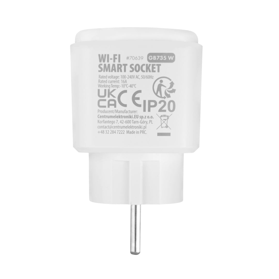 GreenBlue Remote-Controlled WiFi Outlet, Android/iOS/Alexa/Google Home, Timer, Watt Meter, Max 16A/3840W, GB735 W, 3-Pack
