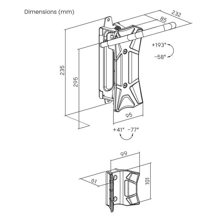Maclean Wall-Mounted Bike Rack/Hanger, max. load 35 kg, adjustable tilt angle, steel, MC-171, 3 pieces