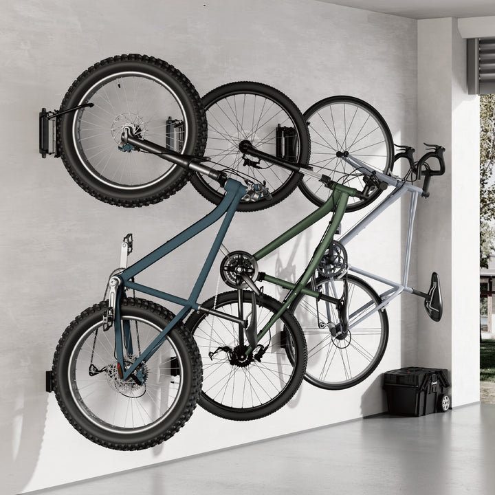 Maclean Wall-Mounted Bike Rack/Hanger, max. load 35 kg, adjustable tilt angle, steel, MC-171, 4 pieces