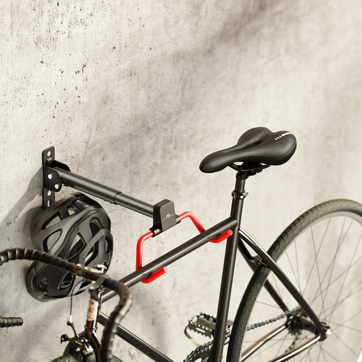 Maclean Horizontal Wall-Mounted Bike Rack, steel, max. load 30 kg, adjustable angle, MC-172, 4 pieces
