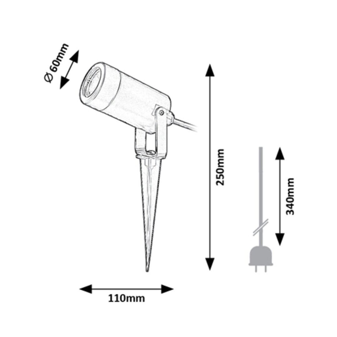 Rabalux Krobia Floor Lamp, IP65, black, GU10 base, max 4W, 7814
