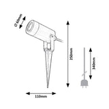 Rabalux Krobia Floor Lamp, IP65, black, GU10 base, max 4W, 7814