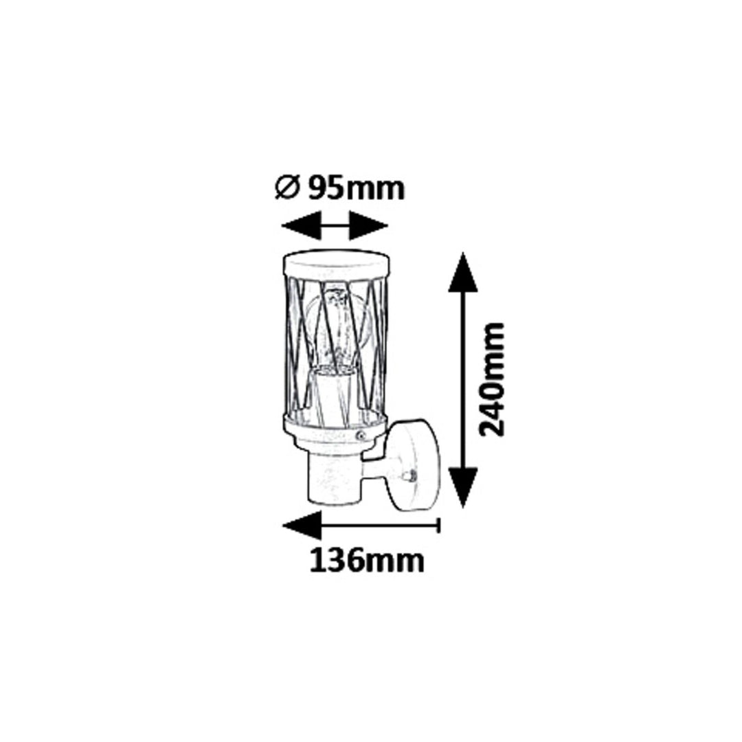 Rabalux Budapest Outdoor Wall Sconce, IP44, brown, E27 screw base, max 40W, 8888