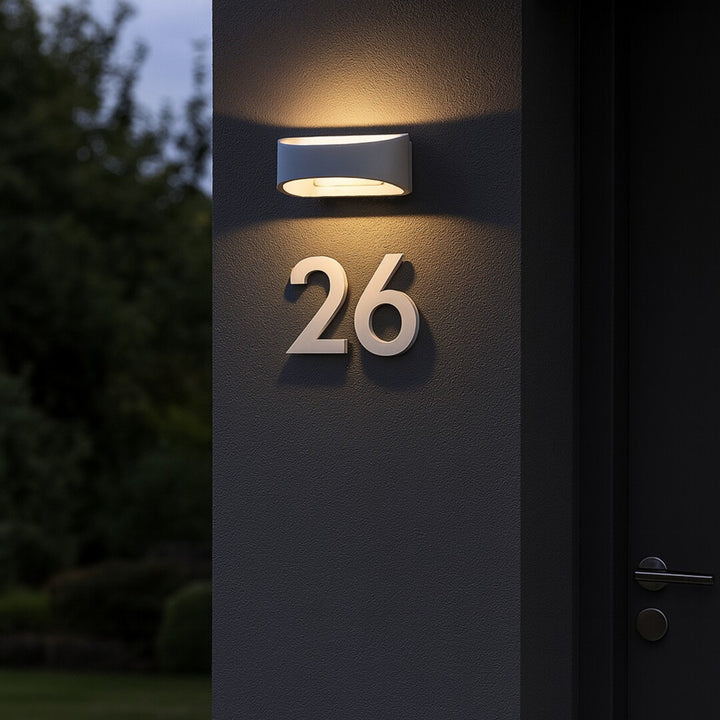 Rabalux Gerla Outdoor Wall Sconce, White, 9W LED, IP54, 3000 K, 77178