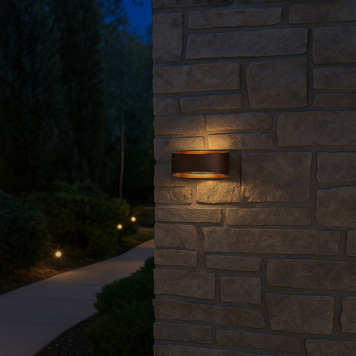 Rabalux Gerla Outdoor Wall Sconce, Brown, 9W LED, IP54, 3000 K, 77180