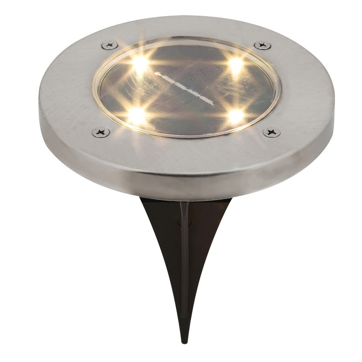 Rabalux Dannet Solar Garden Light, IP44, Satin Chrome, 7975