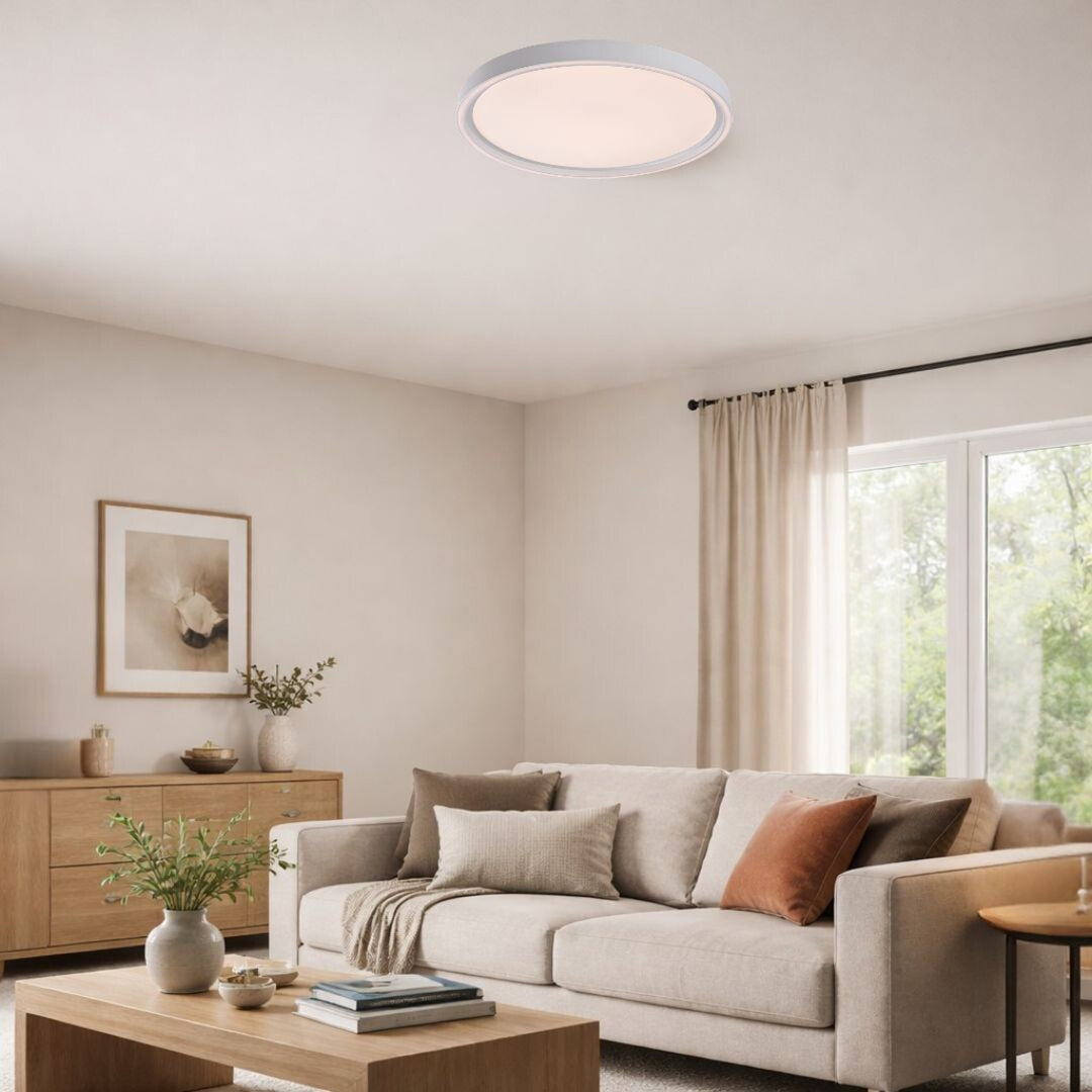 Rabalux Zerina Ceiling Light, 31W, IP40, white, 3000–6500 K, memory function, with remote control, timer function, night light effect, 75086
