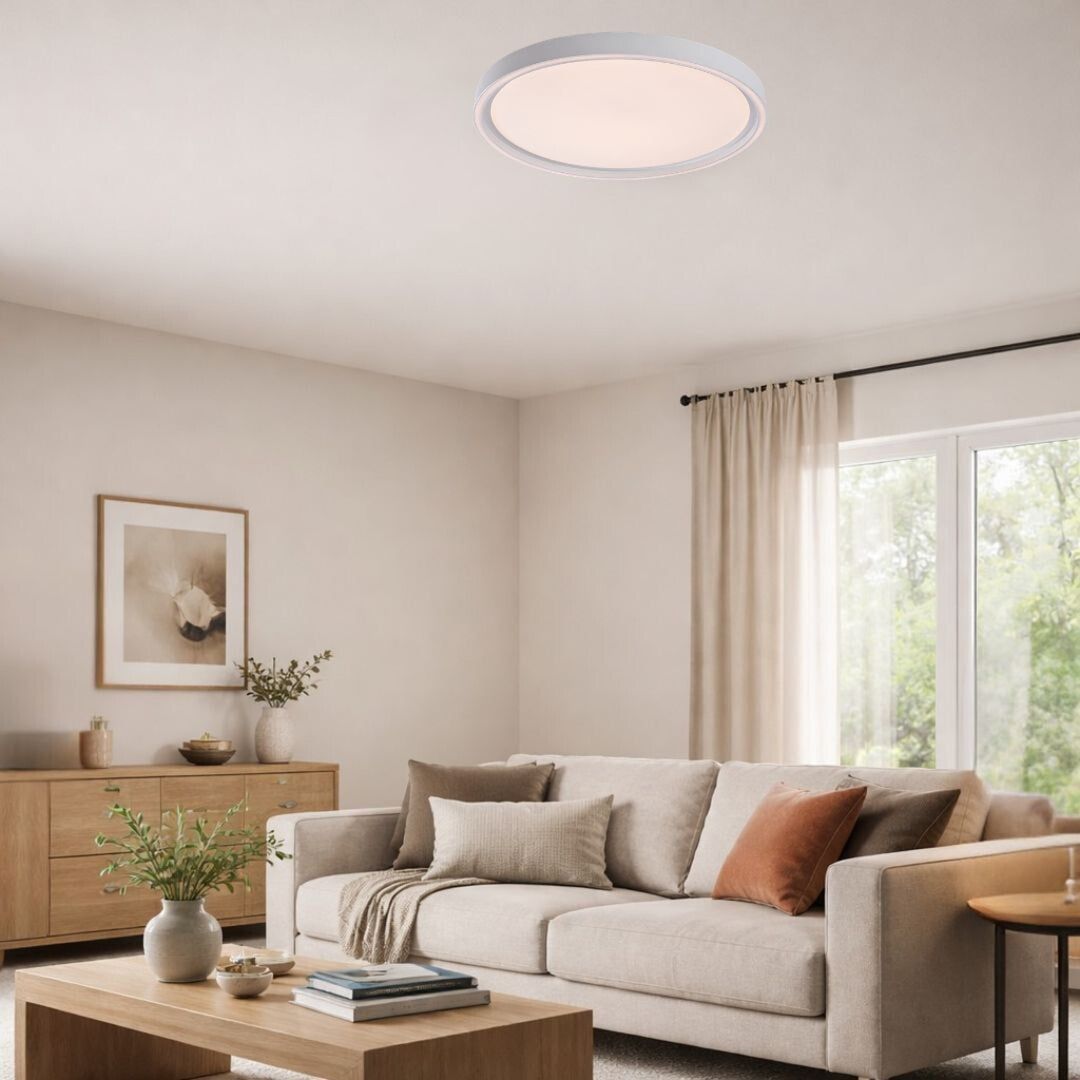 Rabalux Zerina Ceiling Light, 54W, IP40, white, 3000–6500 K, memory function, with remote control, timer function, night light effect, 75087