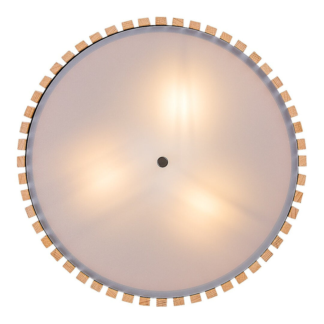 Rabalux Noxelle E27 3x MAX 25W IP20 Ceiling Light, Matte Black/Wood, 71420