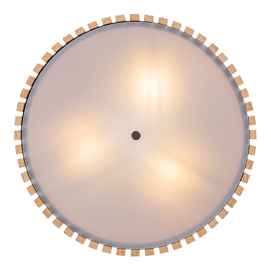 Rabalux Noxelle E27 3x MAX 25W IP20 Ceiling Light, Matte Black/Wood, 71420