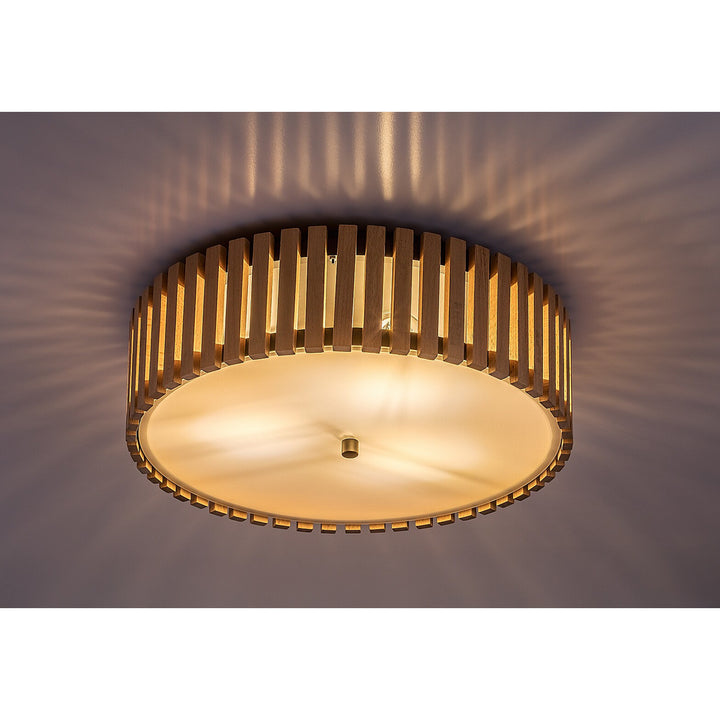 Rabalux Noxelle E27 3x MAX 25W IP20 Ceiling Light, Matte Black/Wood, 71420