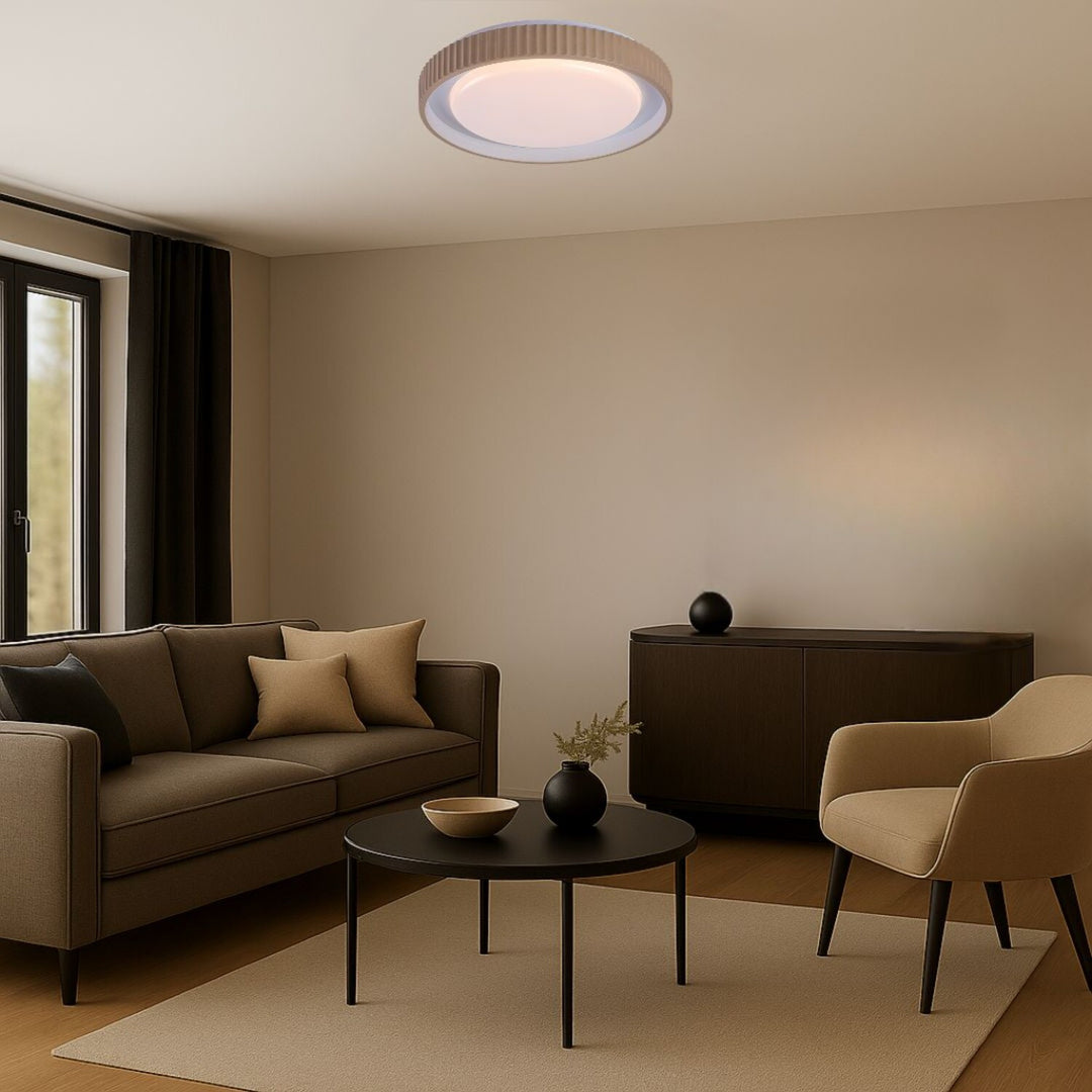 Pastello LED Lamp 48W IP20, Gray-Beige, 3000–6500 K, memory function with remote control, timer function, night light effect, 71345