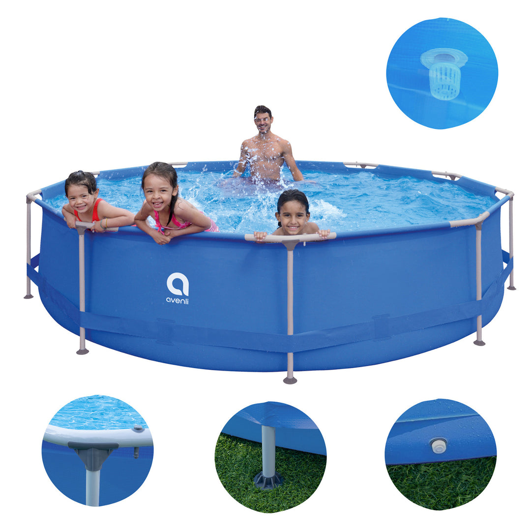 AVENLI Round Frame Pool, 366x76, Set, Capacity 6125 l