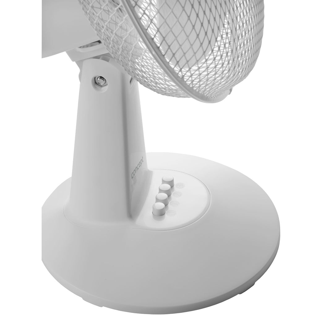 Concept Desk Fan, white, 3 speed settings, oscillation, quiet operation, adjustable tilt, VS5040