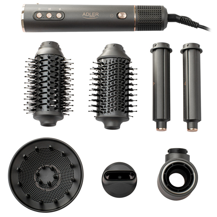 7-in-1 Hair Dryer and Curler - 7 attachments, ionization, cool air, 3 heat settings, 3 speed settings, travel case, AD 2030, Adler