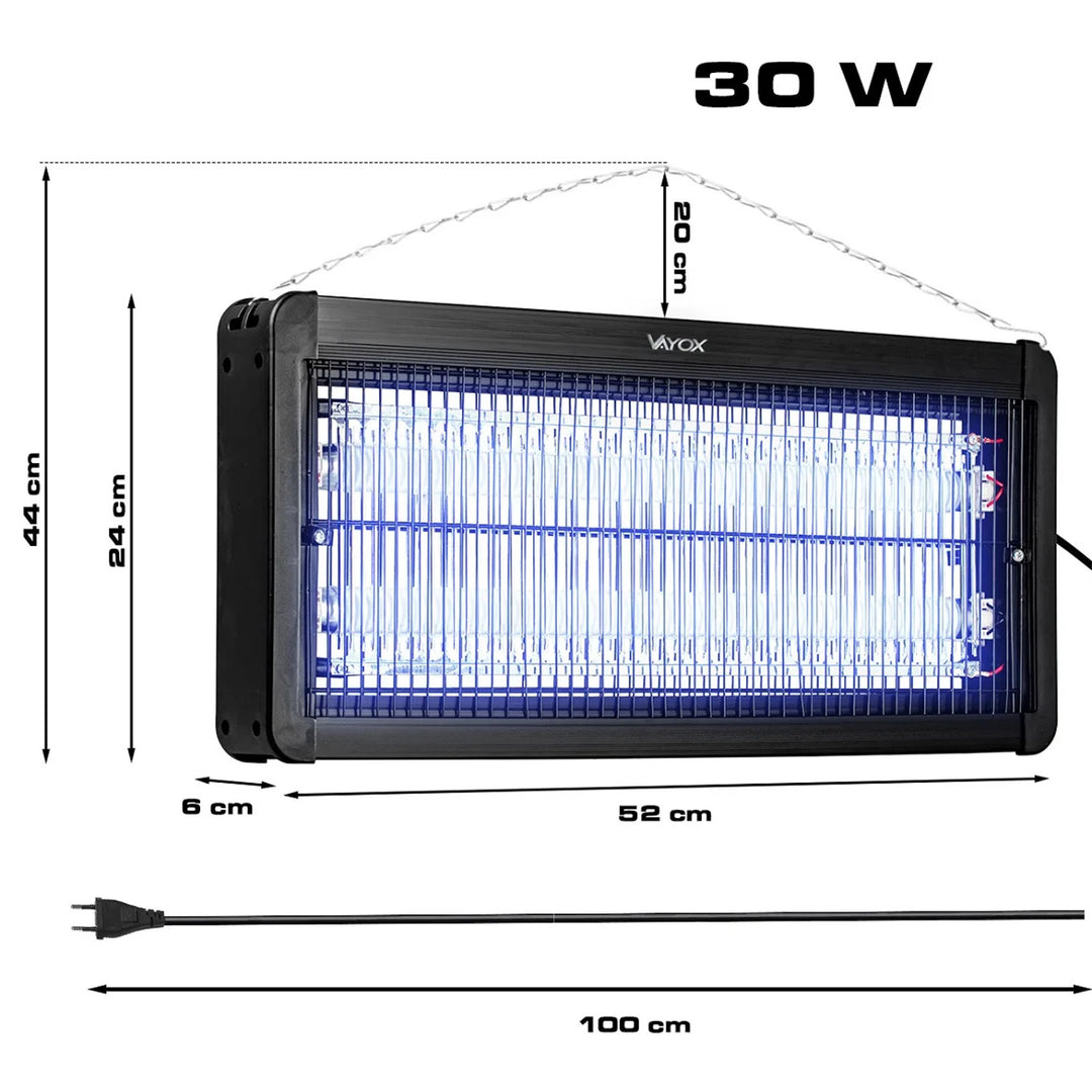 Insect Killer Lamp for Mosquitoes, Flies, and Moths, Electric Trap, UV, 30W, Vayox