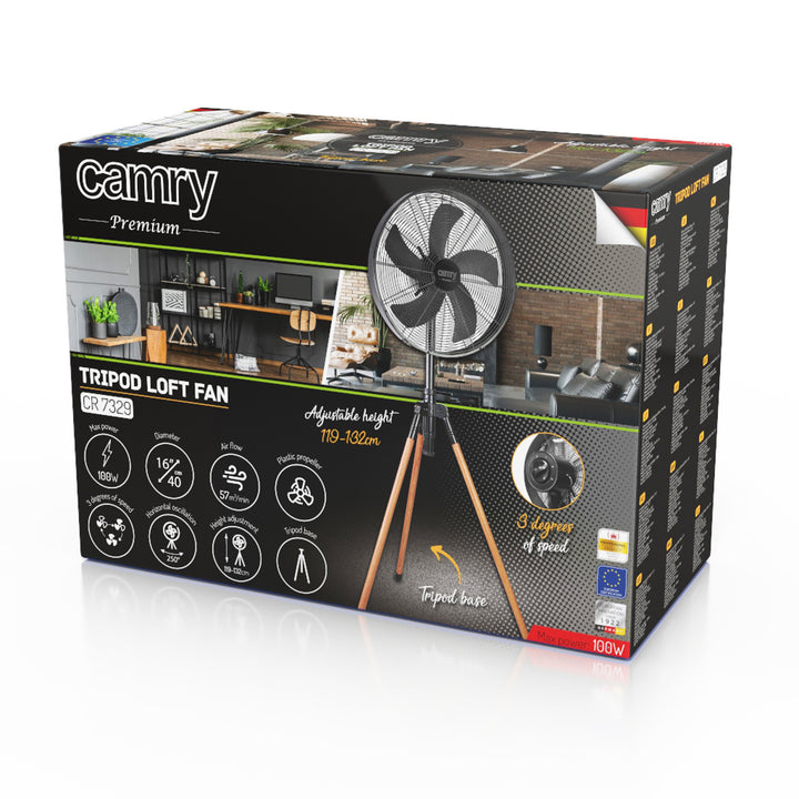 Loft 40 cm / 16” Stand Fan, height 119–132 cm, CR 7329, Camry
