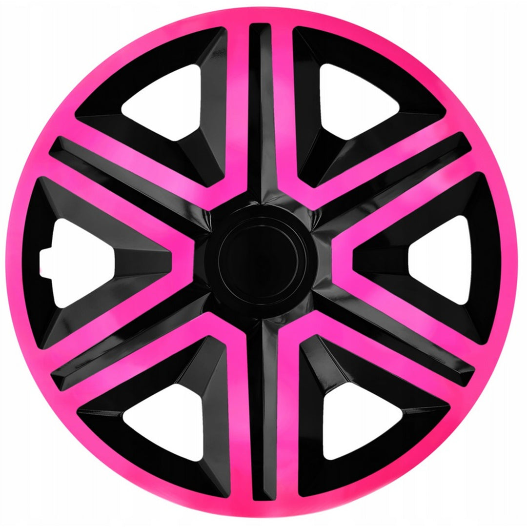 NRM Action Doublecolor 14'' Universal Car Wheel Cover, Pink and Black, 1 piece