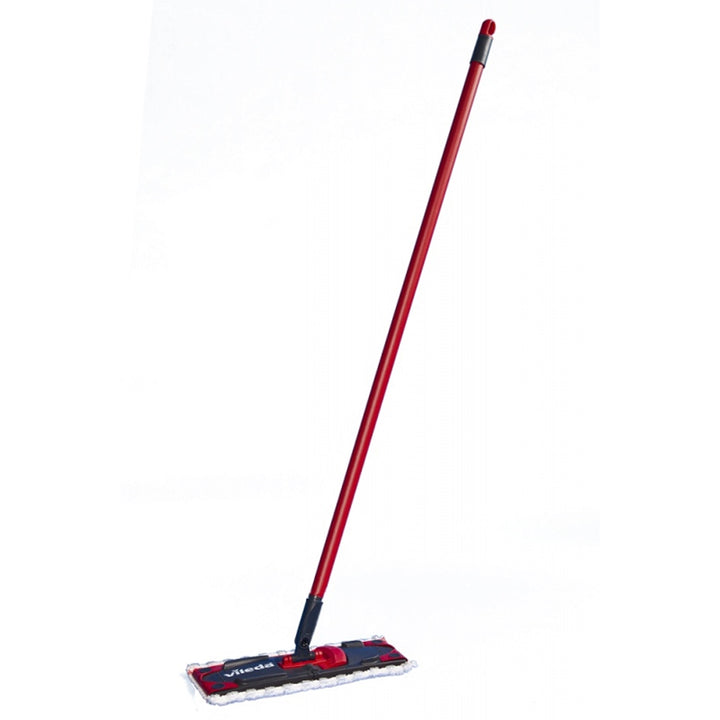Ultramax Flat Mop Set + Universal Gloves + 2 Glitzi Scrub Sponges by Vileda, Touchless Wringing System, Two Types of Fibers, 177453