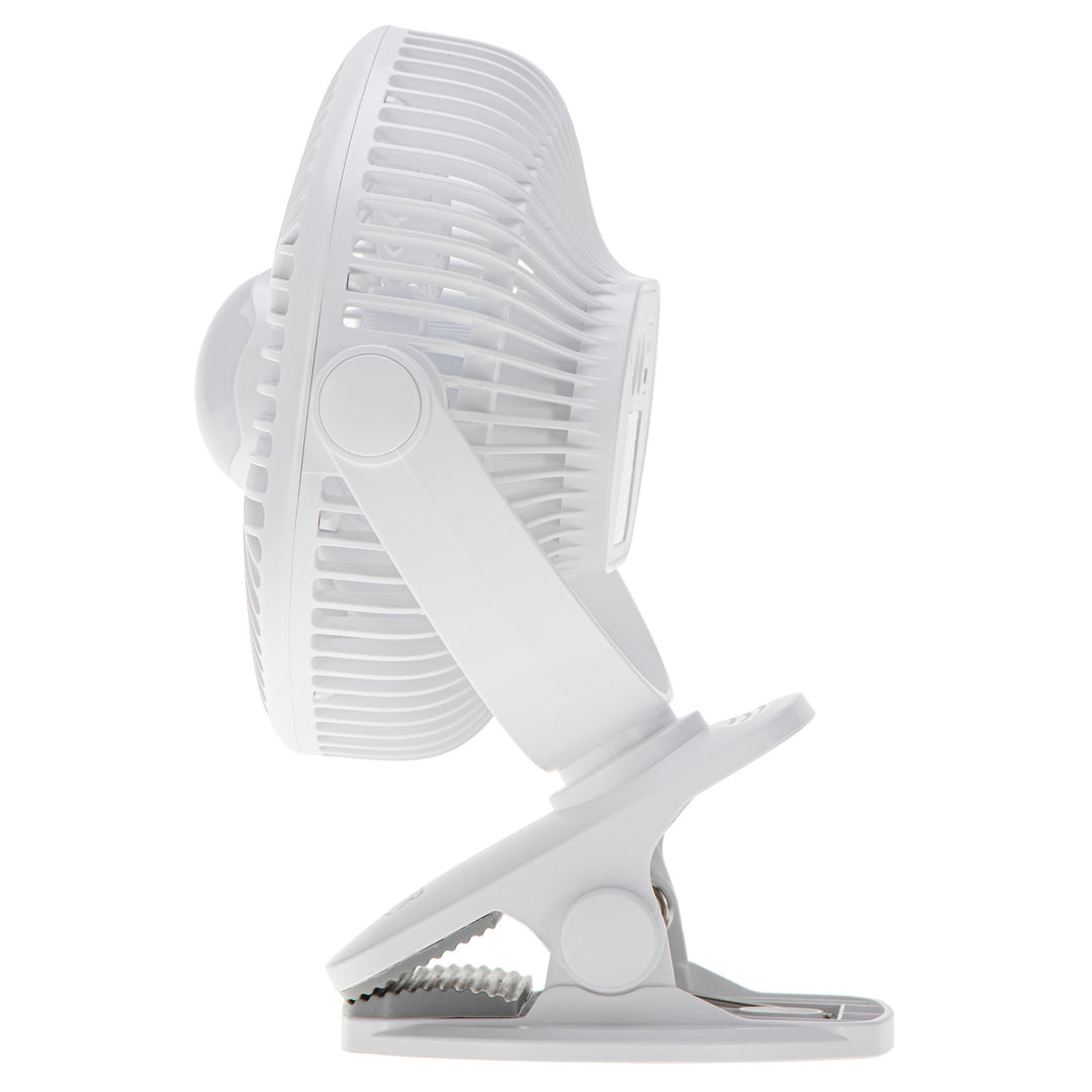 5"/12.7 cm Rechargeable Fan with Clip - USB / LED, AD 7335, Adler