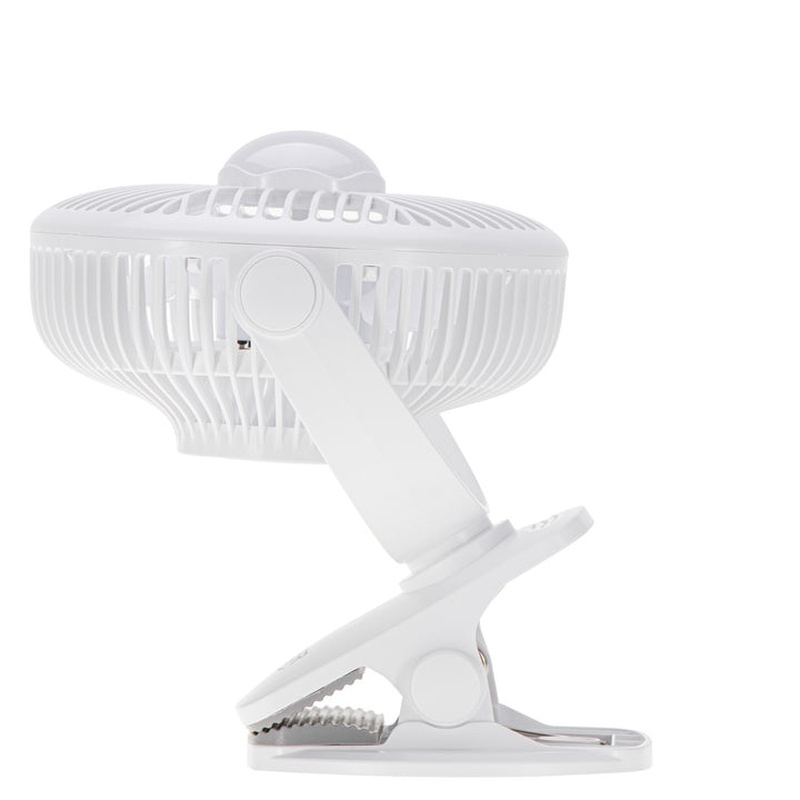 5"/12.7 cm Rechargeable Fan with Clip - USB / LED, AD 7335, Adler