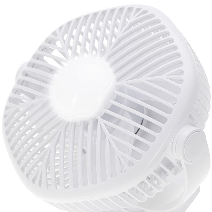 5"/12.7 cm Rechargeable Fan with Clip - USB / LED, AD 7335, Adler