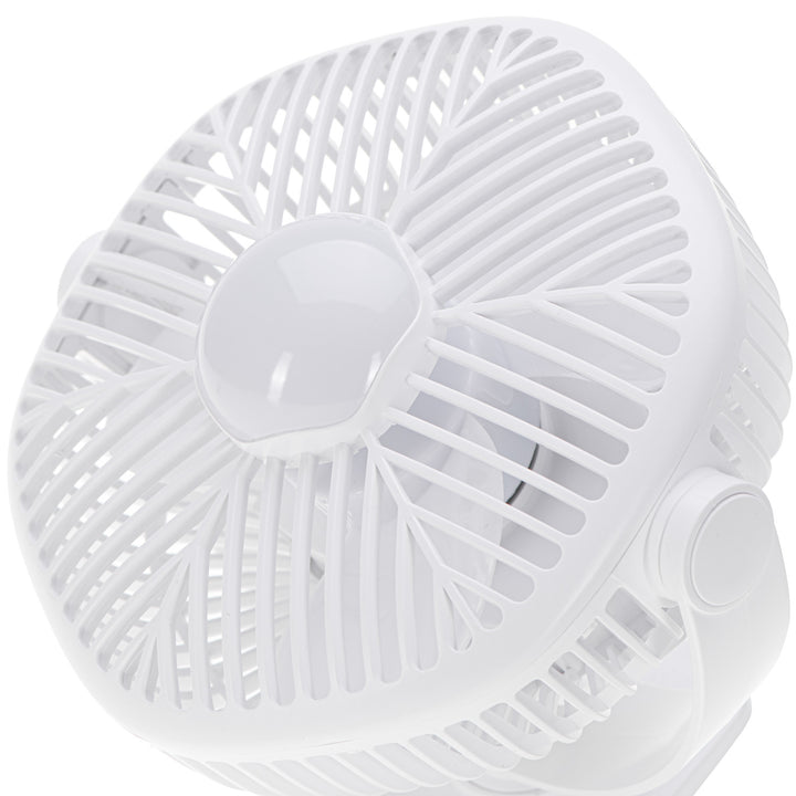 5"/12.7 cm Rechargeable Fan with Clip - USB / LED, AD 7335, Adler