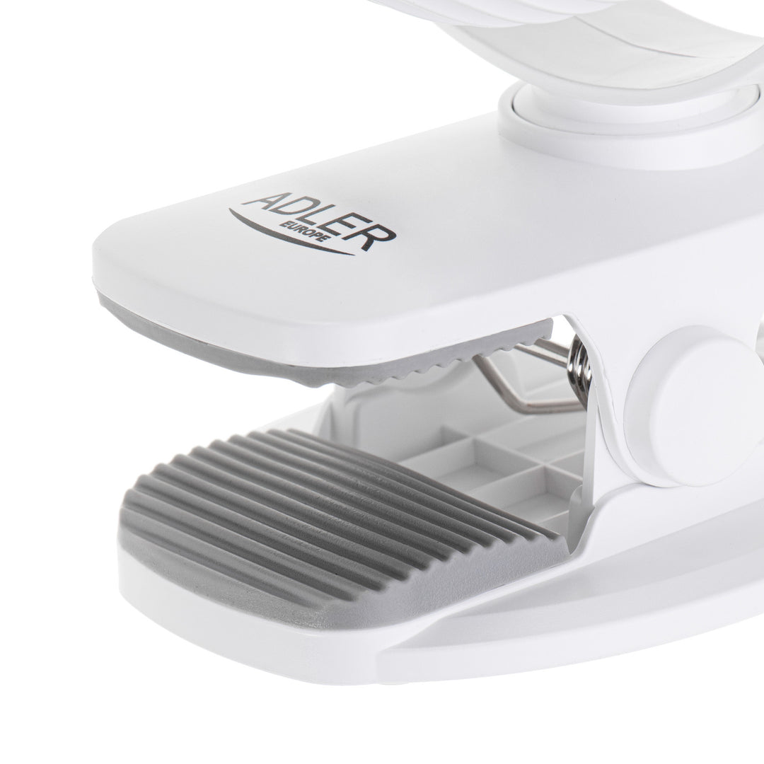 5"/12.7 cm Rechargeable Fan with Clip - USB / LED, AD 7335, Adler