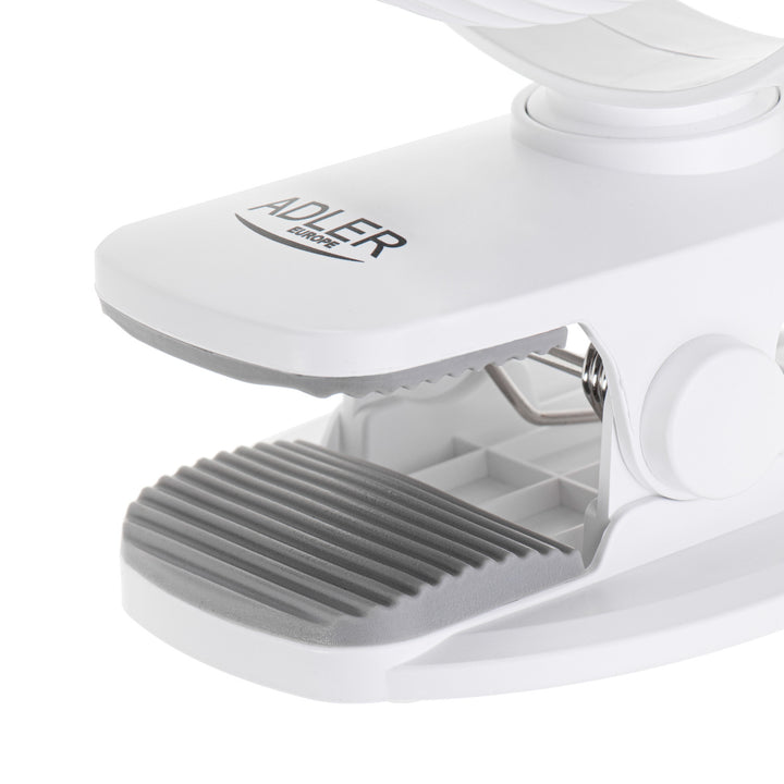 5"/12.7 cm Rechargeable Fan with Clip - USB / LED, AD 7335, Adler