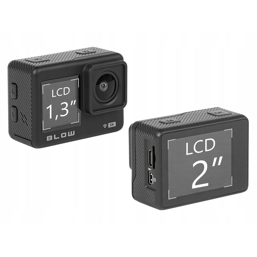 Pro4U 5K Blow Action Camera, 5K Ultra HD quality, 20 megapixels, 160° wide-angle lens, waterproof, remote control, 78-568#