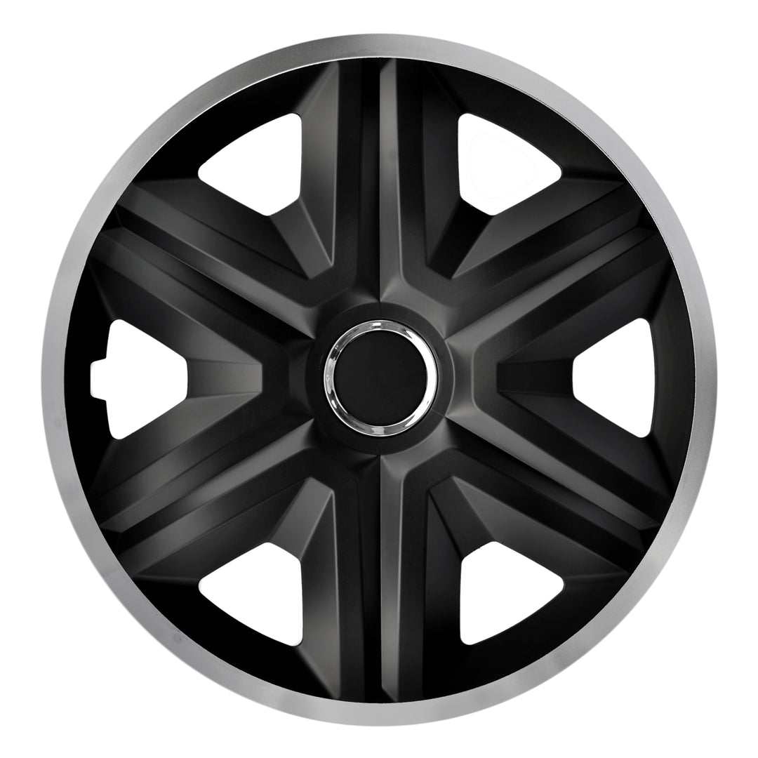 NRM Fast Lux 14'' Universal Car Hubcap, Silver/Black, 1 piece