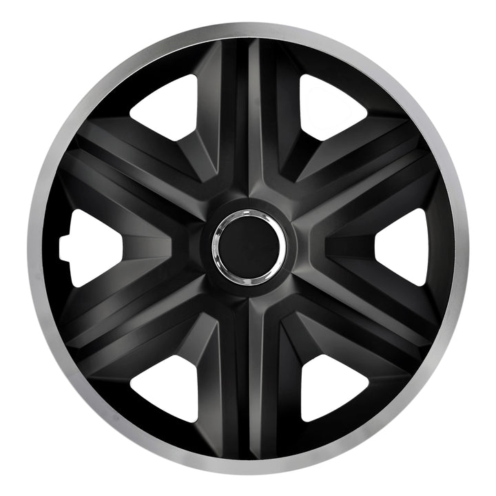 NRM Fast Lux 14'' Universal Car Hubcap, Silver/Black, 1 piece