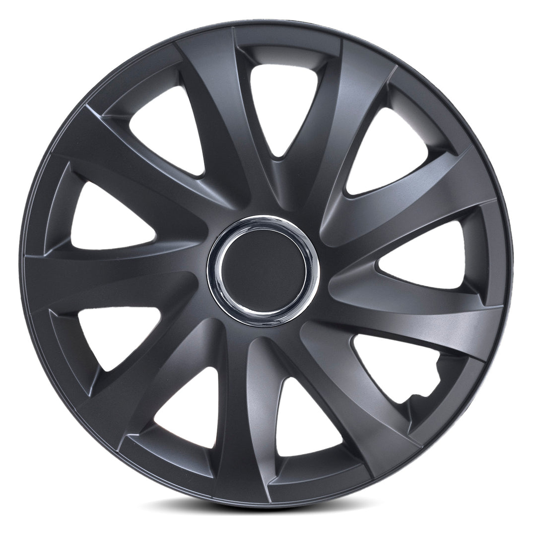 Universal 14'' NRM DRIFT Matte Black Wheel Cover, 1 piece