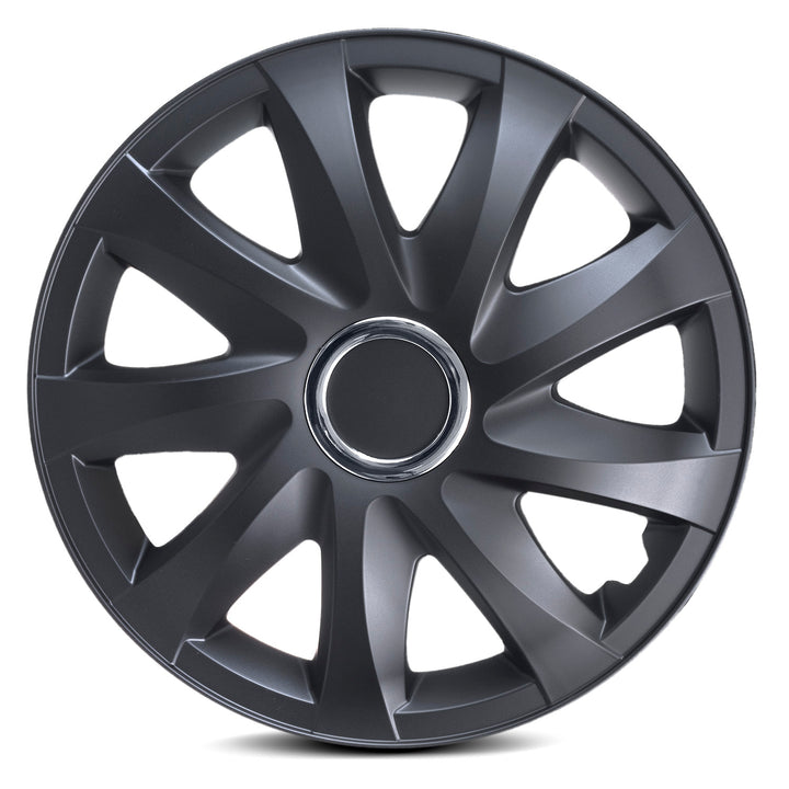 Universal 14'' NRM DRIFT Matte Black Wheel Cover, 1 piece