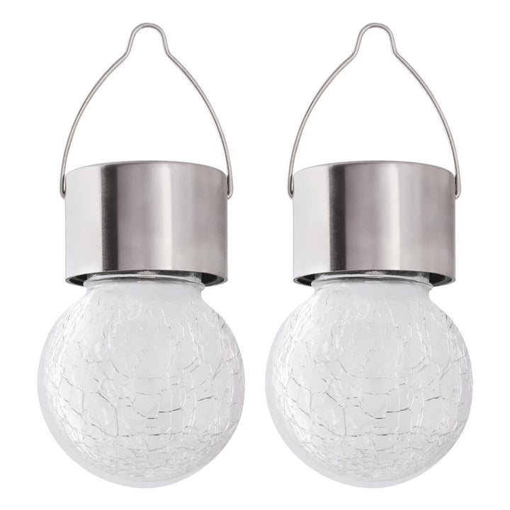 Rabalux Yola Solar Lamp, 1 lm, IP44, satin chrome, 0.06 W LED, 7850, 2 pieces