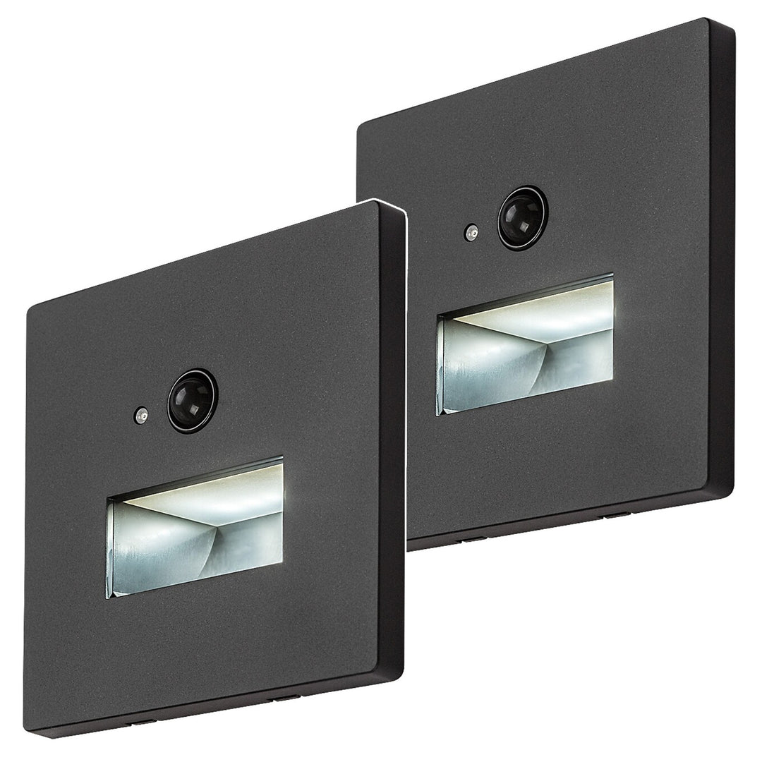 Lunca 1W LED Light, IP20, Black, 3000, 4500, 6500 K, Motion Sensor, Light Sensor, 77197, 2 pieces