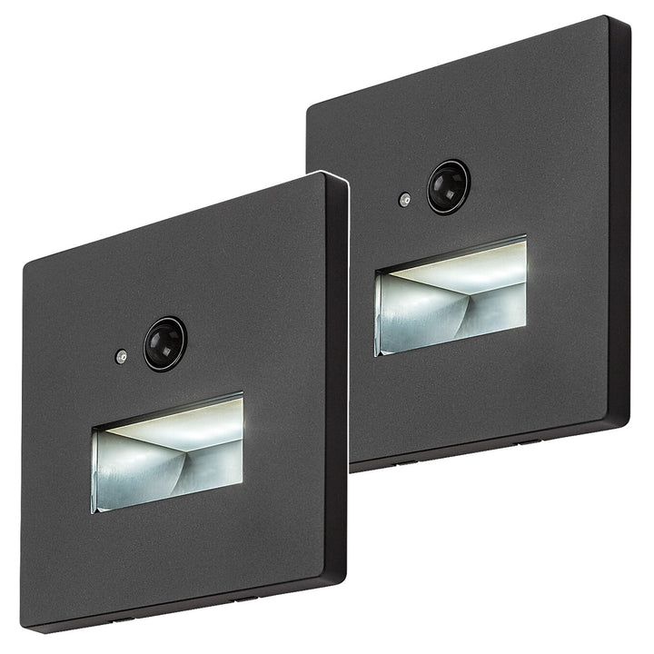Lunca 1W LED Light, IP20, Black, 3000, 4500, 6500 K, Motion Sensor, Light Sensor, 77197, 2 pieces