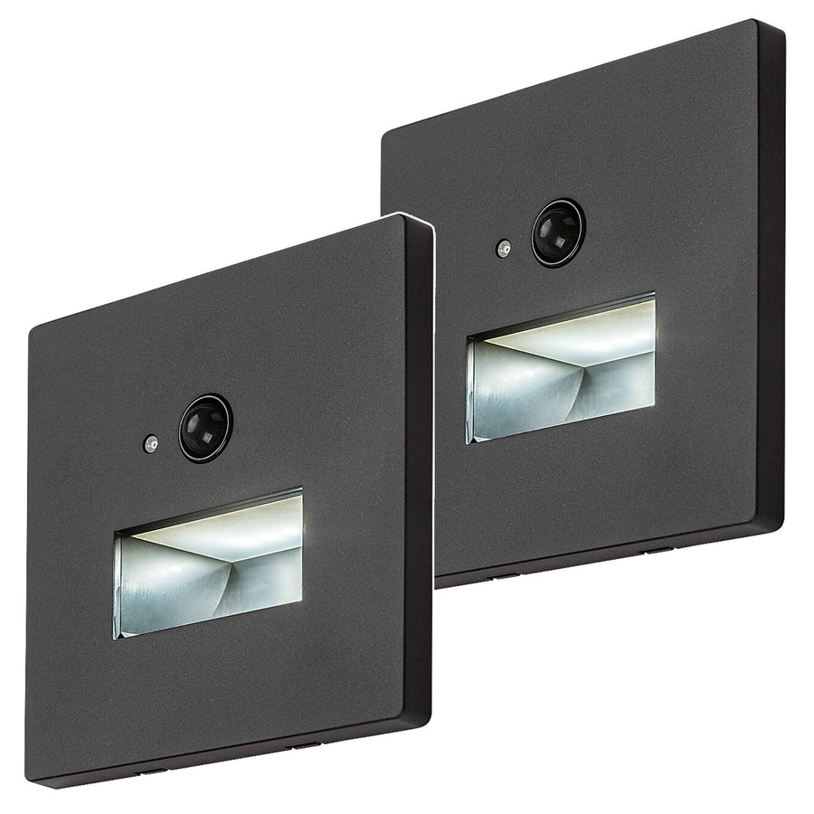 Lunca 1W LED Light, IP20, Black, 3000, 4500, 6500 K, Motion Sensor, Light Sensor, 77197, 2 pieces