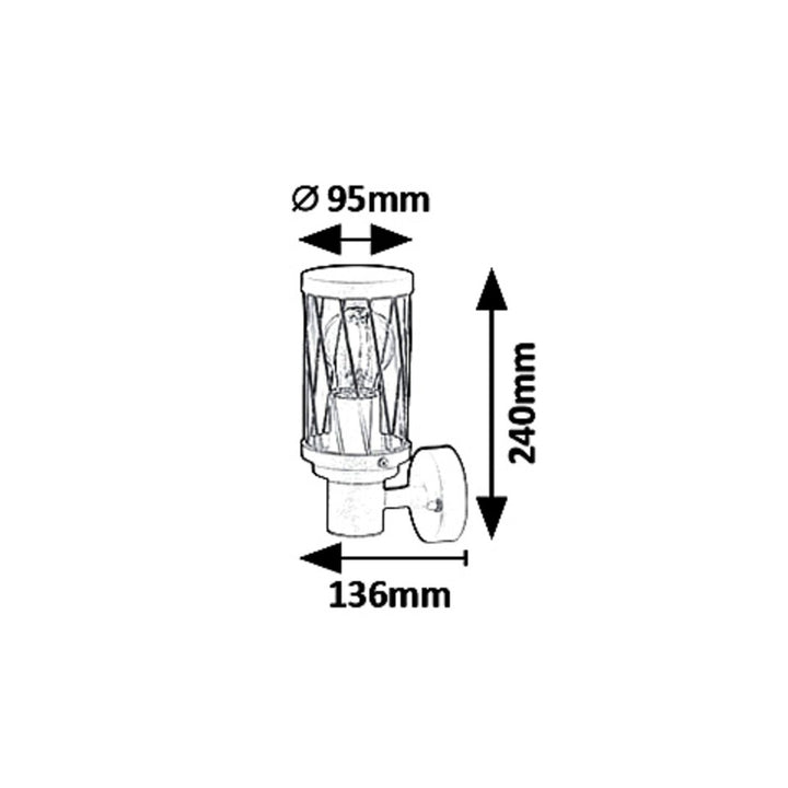 Rabalux Budapest Outdoor Wall Sconce, IP44, brown, E27 socket, max 40W, 8888, 2 pieces