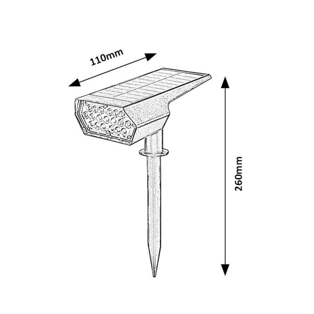 Rabalux Nantes Solar Light, 50 LM IP65, Black, 0.5W LED, 77088, 2 pieces
