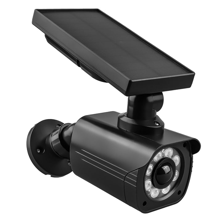 Solar-powered dummy camera, flashing LED, motion sensor, LED lighting, stickers included, SOL1800S/B, 4 pieces
