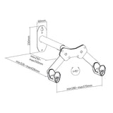 Maclean Wall-Mounted Bike Rack, 25 kg max, MC-457, 4 pieces