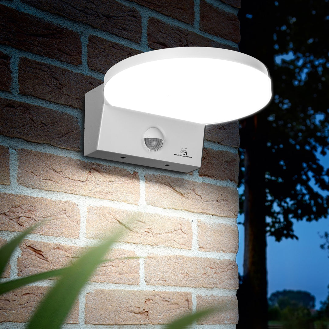 Maclean LED Light with Motion Sensor, PIR Motion Sensor, White, 15W, IP65, 1560 lm, Neutral White (4000K) MCE344 W, 2 pieces
