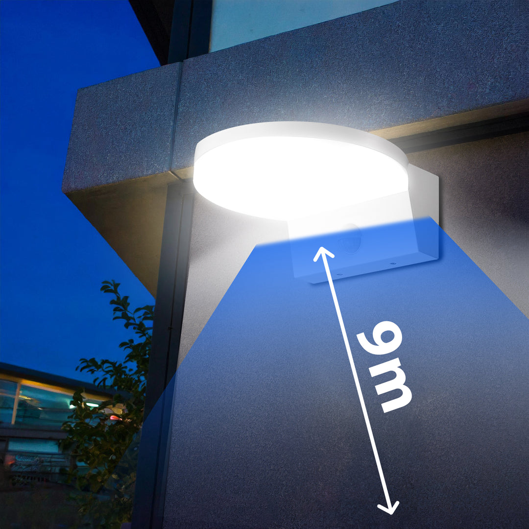 Maclean LED Light with Motion Sensor, PIR Motion Sensor, White, 15W, IP65, 1560 lm, Neutral White (4000K) MCE344 W, 2 pieces
