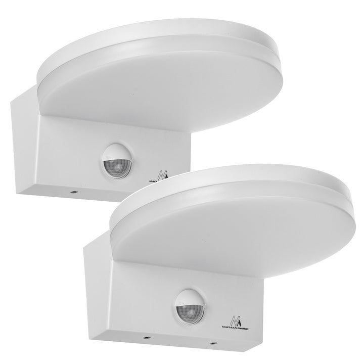 Maclean LED Light with Motion Sensor, PIR Motion Sensor, White, 15W, IP65, 1560 lm, Neutral White (4000K) MCE344 W, 2 pieces