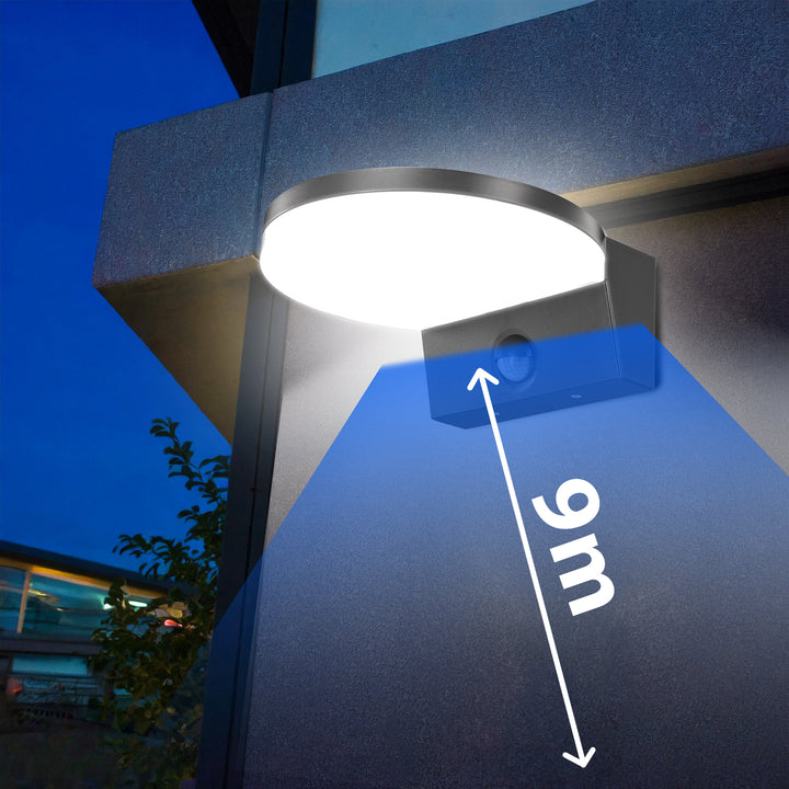 Maclean LED Light with Motion Sensor, PIR Motion Sensor, Gray, 15W, IP65, 1560 lm, Neutral White (4000K) MCE344 GR, 2 pieces