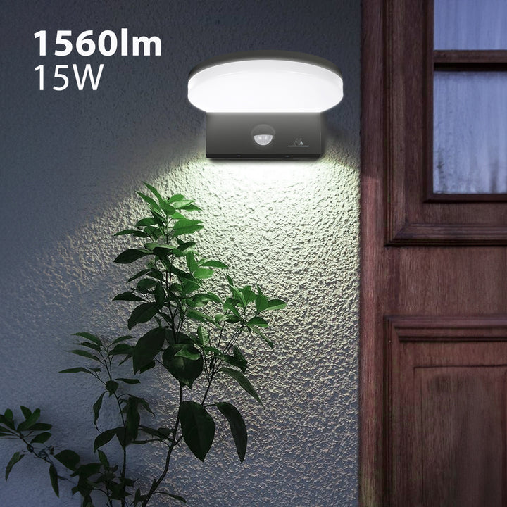 Maclean LED Light with Motion Sensor, PIR Motion Sensor, Gray, 15W, IP65, 1560 lm, Neutral White (4000K) MCE344 GR, 2 pieces