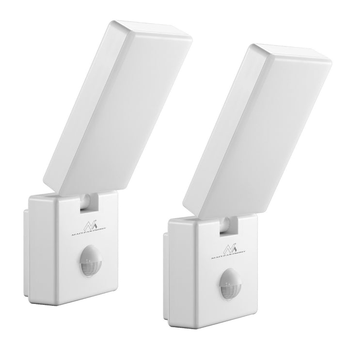 Maclean LED Light with Motion Sensor, PIR Motion Sensor, White, 10W, IP65, 800 lm, Neutral White (4000K) MCE516 W, 2 pieces