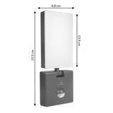 Maclean LED Light with Motion Sensor, PIR Motion Sensor, Gray, 10W, IP65, 800 lm, Neutral White (4000K) MCE516 GR, 2 pieces