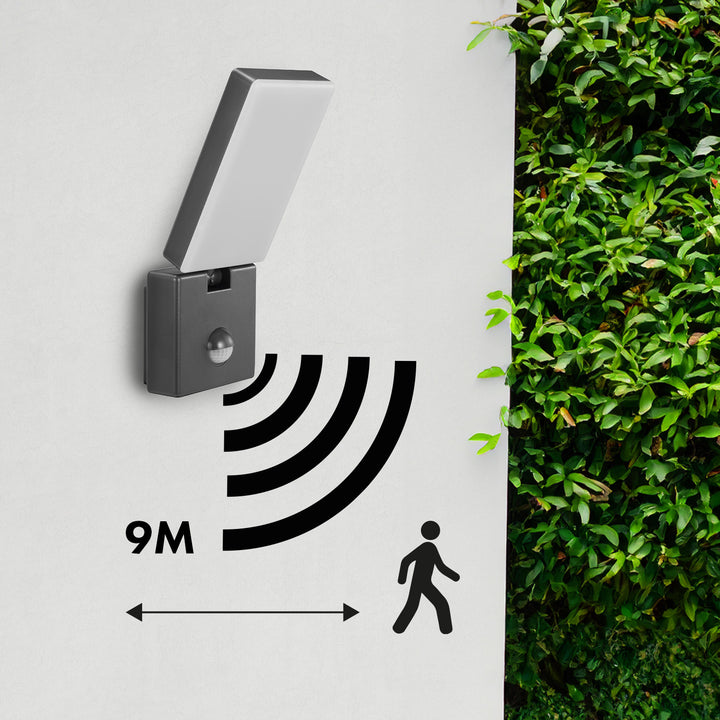 Maclean LED Light with Motion Sensor, PIR Motion Sensor, Gray, 10W, IP65, 800 lm, Neutral White (4000K) MCE516 GR, 2 pieces